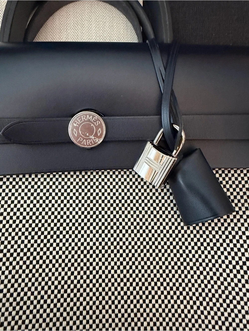 HERMES Herbag A Dos Zip Hunter Criss Viking Retourne Backpack Navy Blue